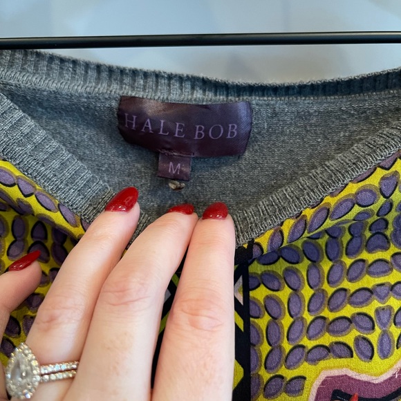 Hale Bob SZ M Silk Geometric Print Sweater! - Picture 7 of 9